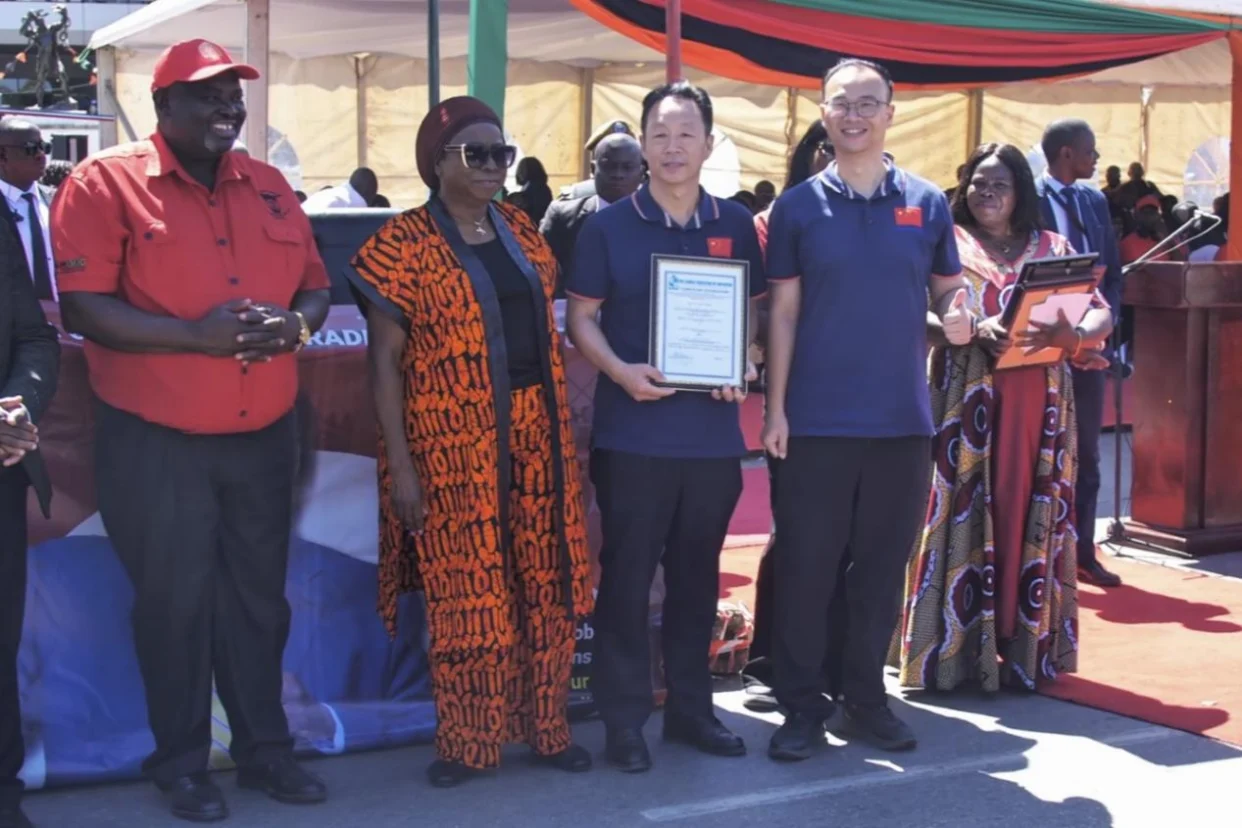The 26th Chinese medical team in Zambia was awarded a Labor Day trophy. /Courtesy of Henan University of Science and Technology