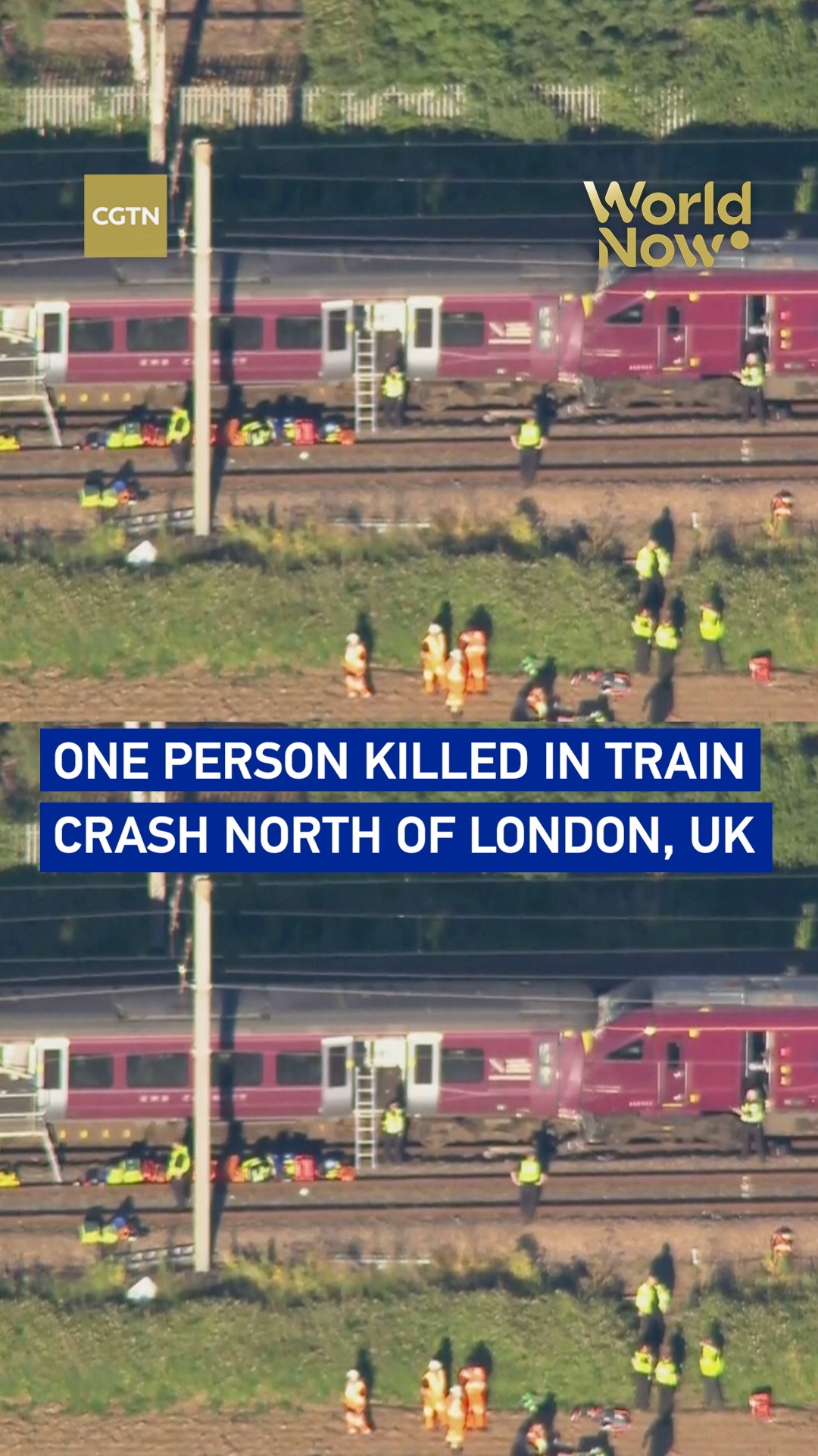 One person killed in train crash north of London, UK