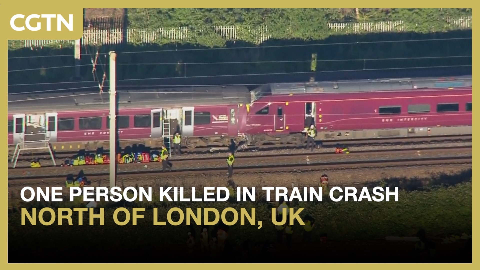 One person killed in train crash north of London, UK