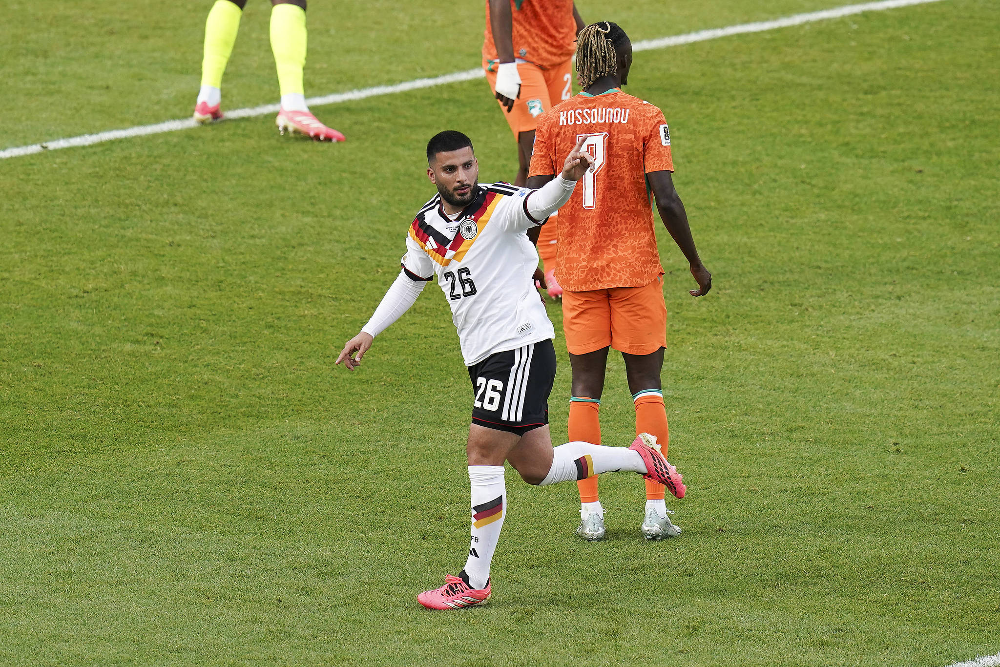 Germany striker Deniz Undav (#26) celebrates after scoring a goal against Cote d'Ivoire in a Group E match at the 2026 FIFA World Cup in Toronto, Canada, June 20, 2026. /VCG