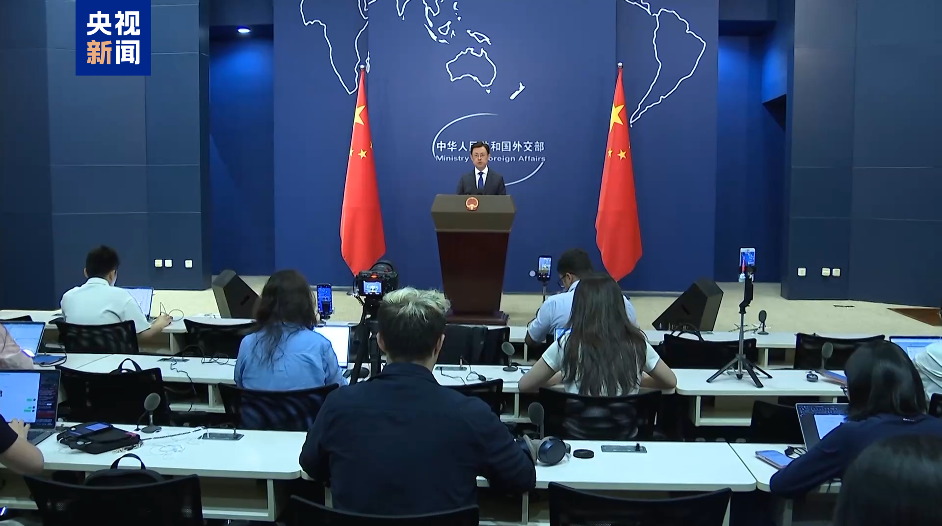 Chinese Foreign Ministry spokesperson Guo Jiakun speaks at a press conference in Beijing, China, June 22, 2026. /CMG