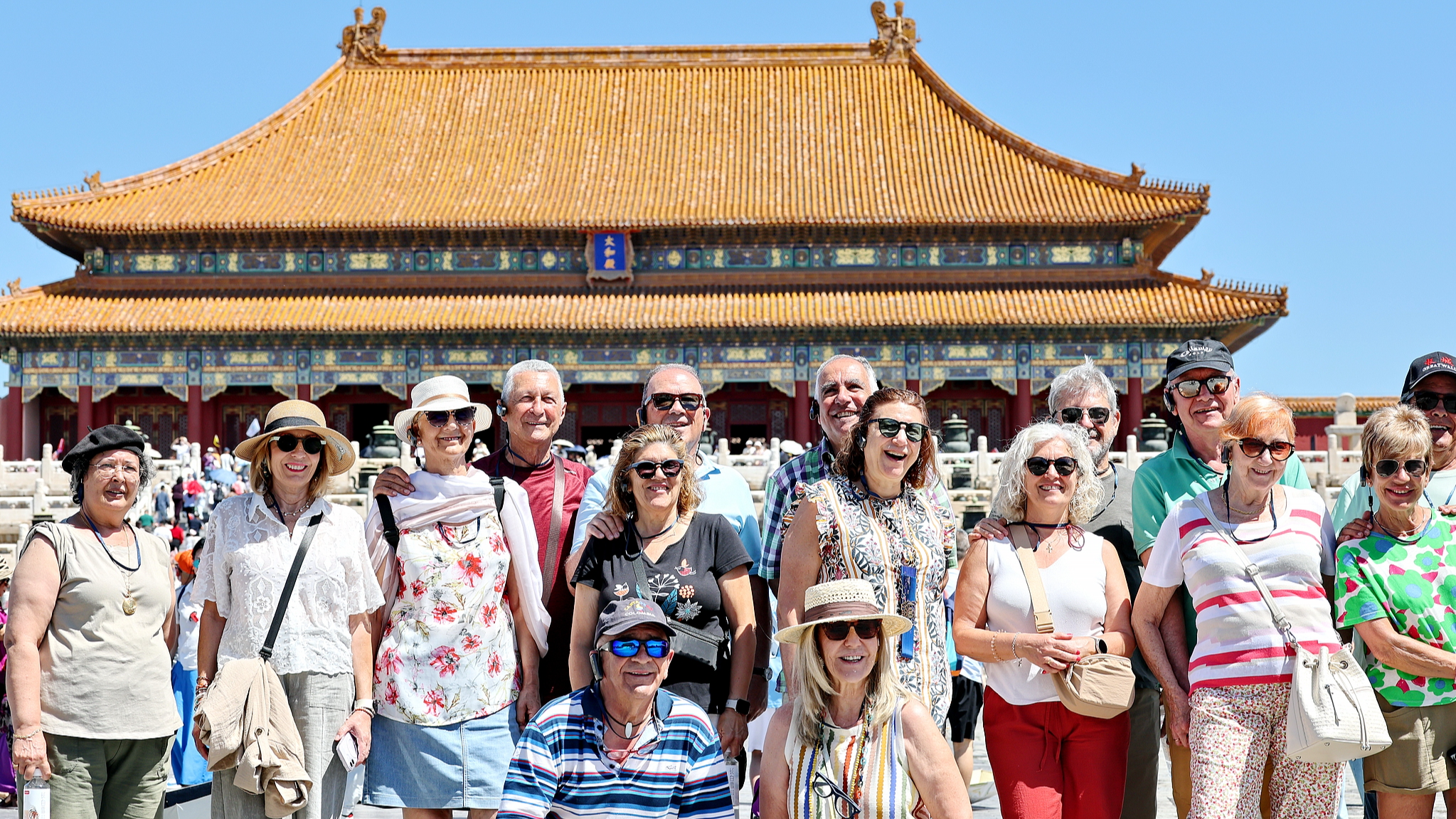 Foreign tourists visit the Palace Museum in Beijing, China, June 21, 2026. /VCG