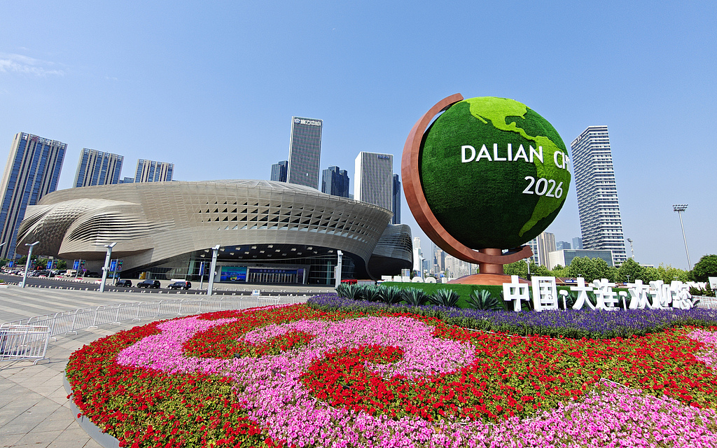 The Dalian International Conference Center has taken on a renewed appearance in preparation for the Summer Davos gathering, in Dalian City, Liaoning Province, northeast China, June 9, 2026. /VCG