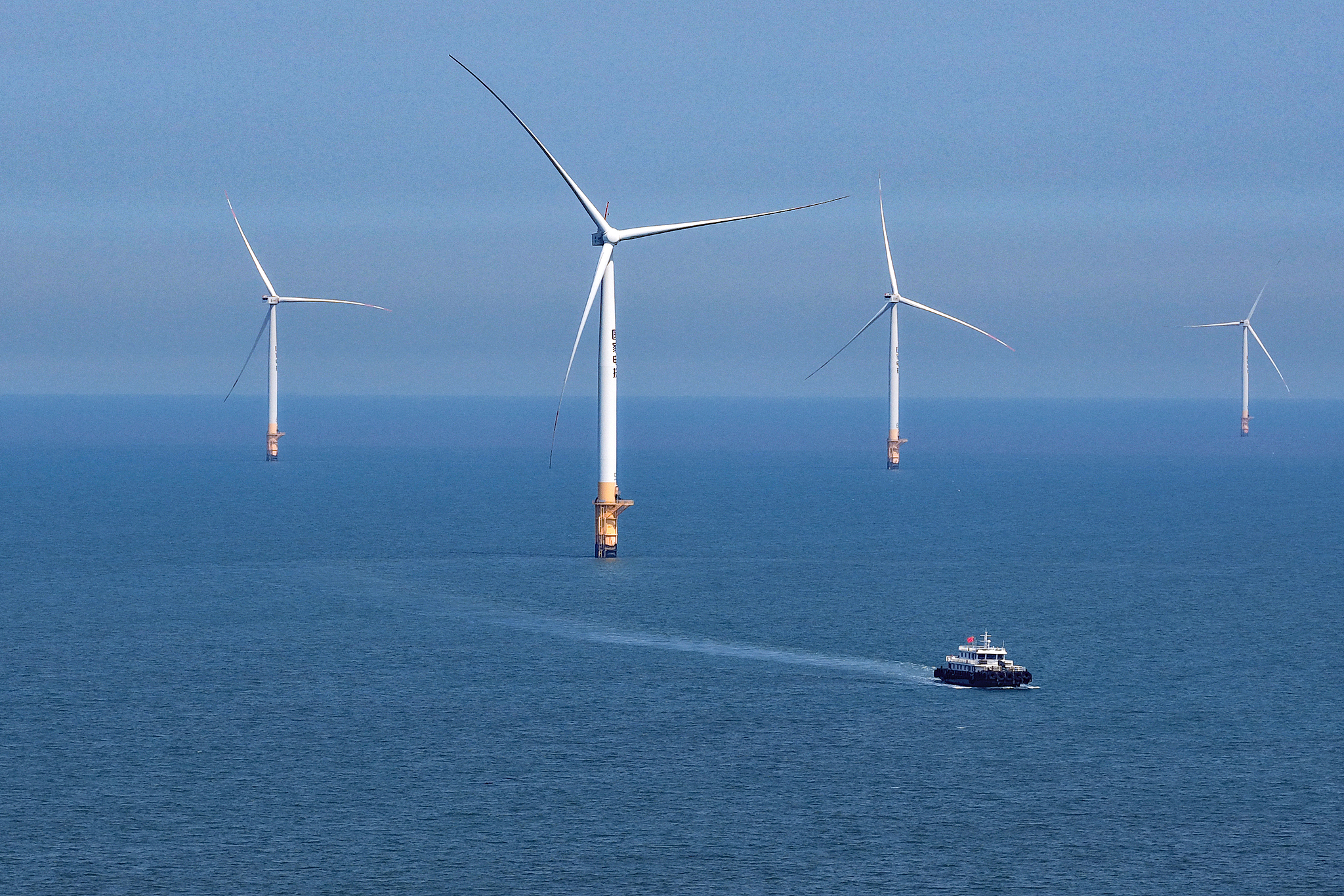 An offshore wind farm in Nantong, Jiangsu Province, China, June 10, 2026. /VCG