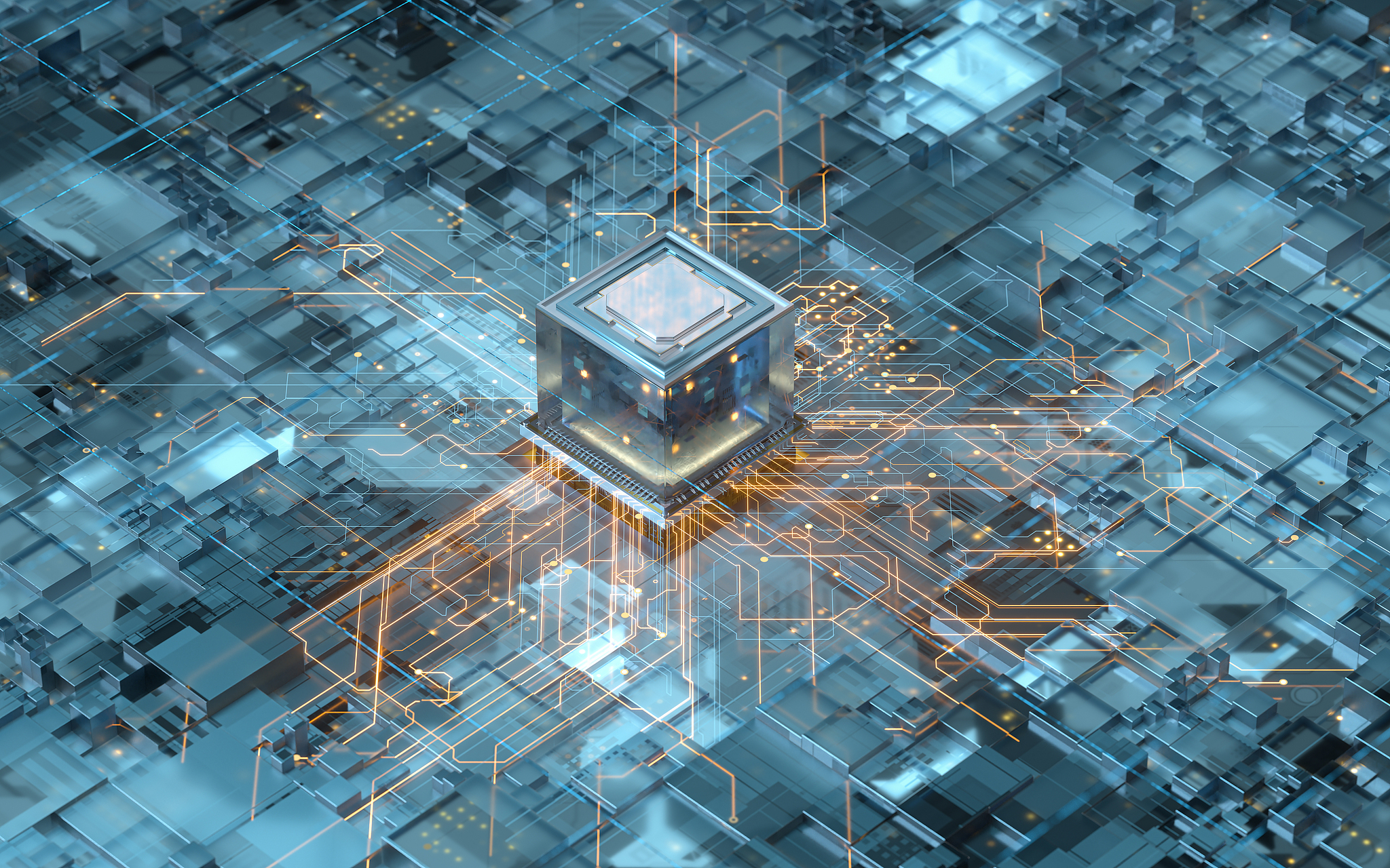 An illustration of a printed circuit board. /VCG