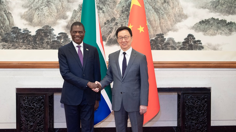 Chinese Vice President Han Zheng meets with South African Deputy President Paul Mashatile in Beijing, China, June 23, 2026. / Xinhua