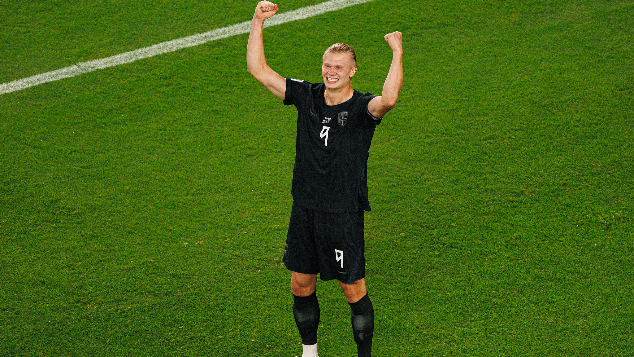 Erling Haaland of Norway celebrates his goal during the World Cup 2026 Group I match between Norway and Senegal at New York New Jersey Stadium in East Rutherford, United States, June 22, 2026. /VCG