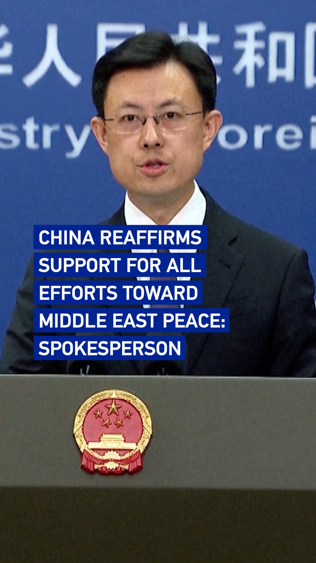 China reaffirms support for all efforts toward Middle East peace