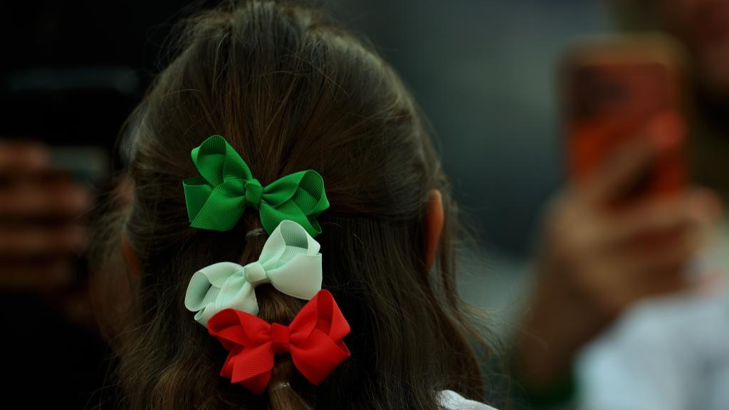 A fan of Iran is seen before the group G match between Iran and New Zealand at the 2026 FIFA World Cup at Los Angeles Stadium in Los Angeles, the United States, June 15, 2026. /Xinhua