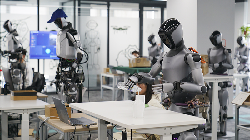 File photo of robot motion training underway at an intelligent lab of Henan Academy of Sciences in Zhengzhou City, central China's Henan Province, March 10, 2026. /VCG