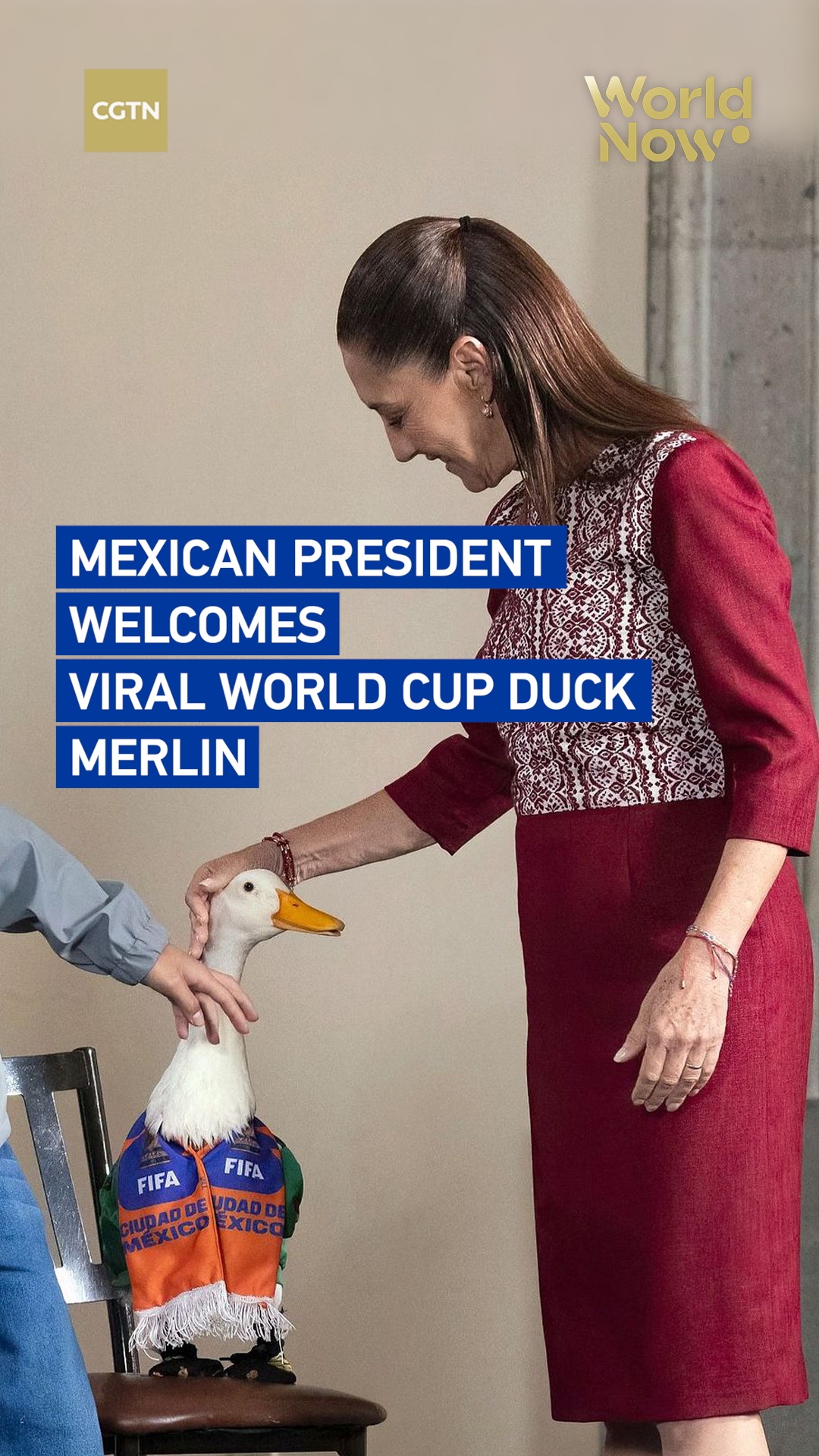 Mexican president welcomes viral World Cup duck Merlin