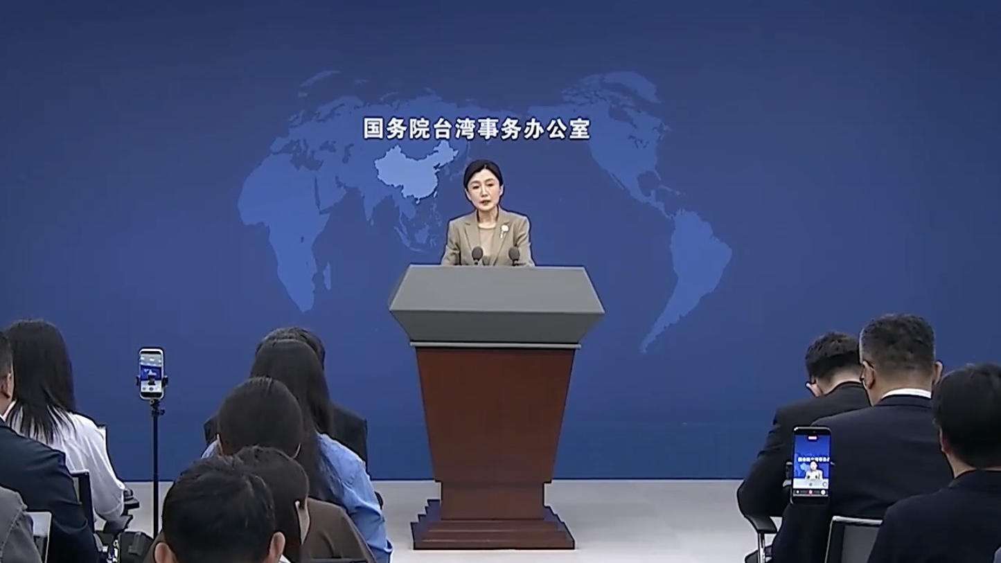 Spokesperson for the State Council Taiwan Affairs Office Zhang Han answers questions at a regular press briefing on June 24, 2026. / CMG