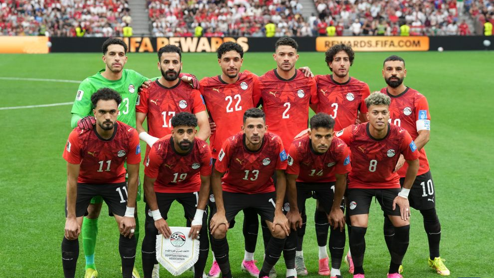 Players of Egypt pose for photos before a group G match between New Zealand and Egypt at the 2026 FIFA World Cup at BC Place Vancouver in Vancouver, Canada, June 21, 2026. /Xinhua