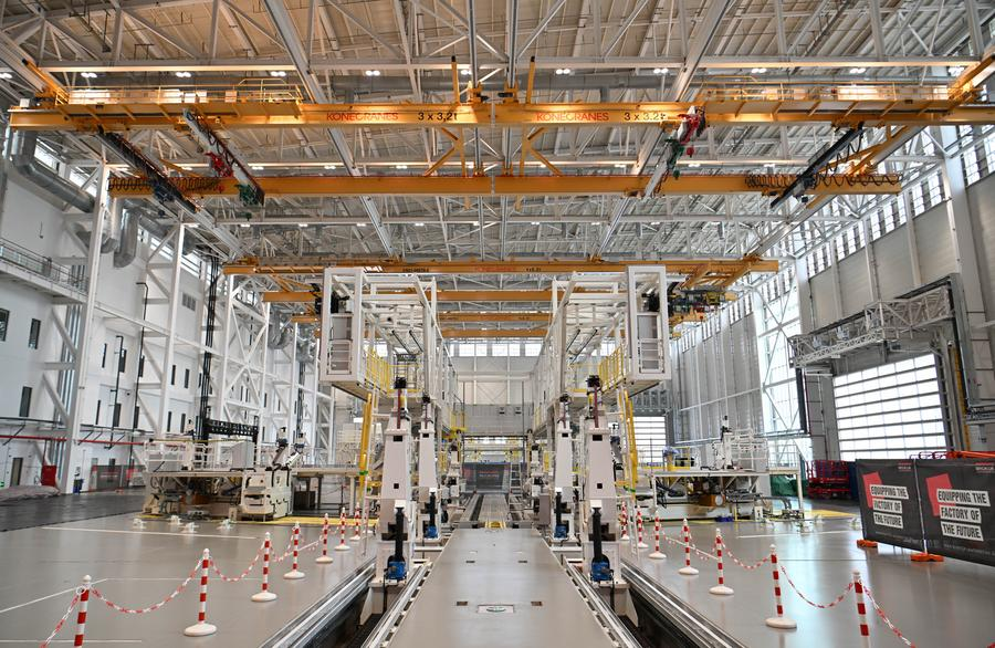 This photo shows Airbus' second Final Assembly Line (FAL) for A320 family aircraft in Tianjin, north China, October 22, 2025. /Xinhua