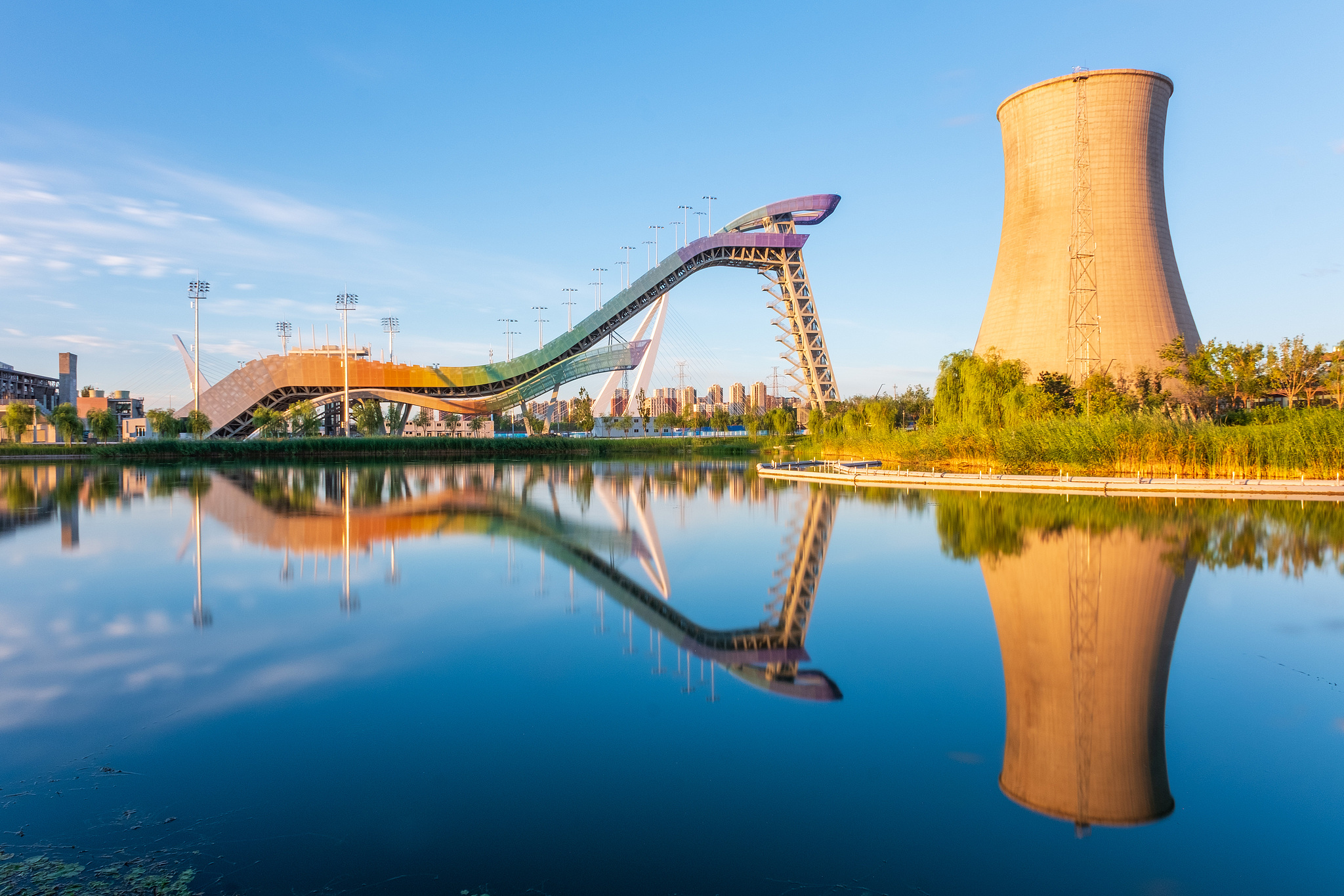 The Big Air Shougang venue, built on the site of a former steel mill, at Shougang Park in Beijing, China. /VCG