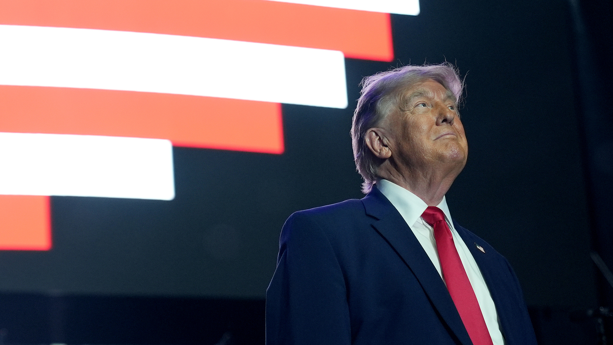 US President Donald Trump arrives at the National Mall, to speak at the opening of the Great American State Fair, June 24, 2026, in Washington. /VCG
