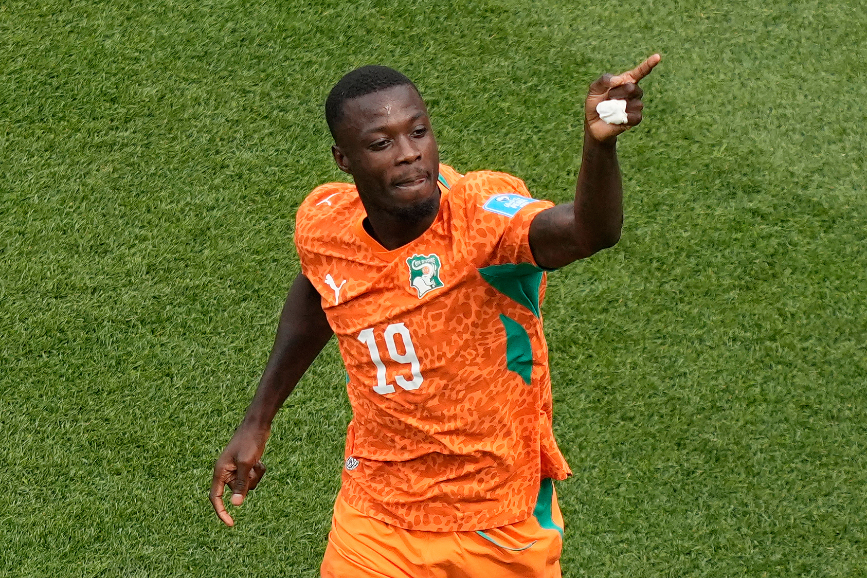 Côte d'Ivoire's Nicolas Pepe celebrates after scoring the opening goal during the World Cup Group E match between Curacao and Côte d'Ivoire in Philadelphia, June 25, 2026. /VCG