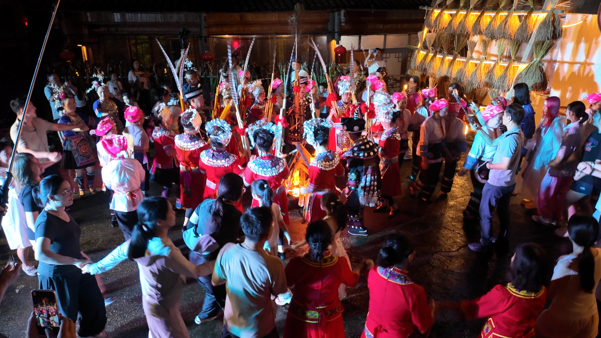 Firelight, dance, and warmth: A night in Longsheng