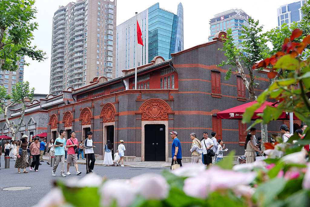 People visit the site of the first National Congress of the Communist Party of China in Shanghai, east China, June 27, 2026. /VCG