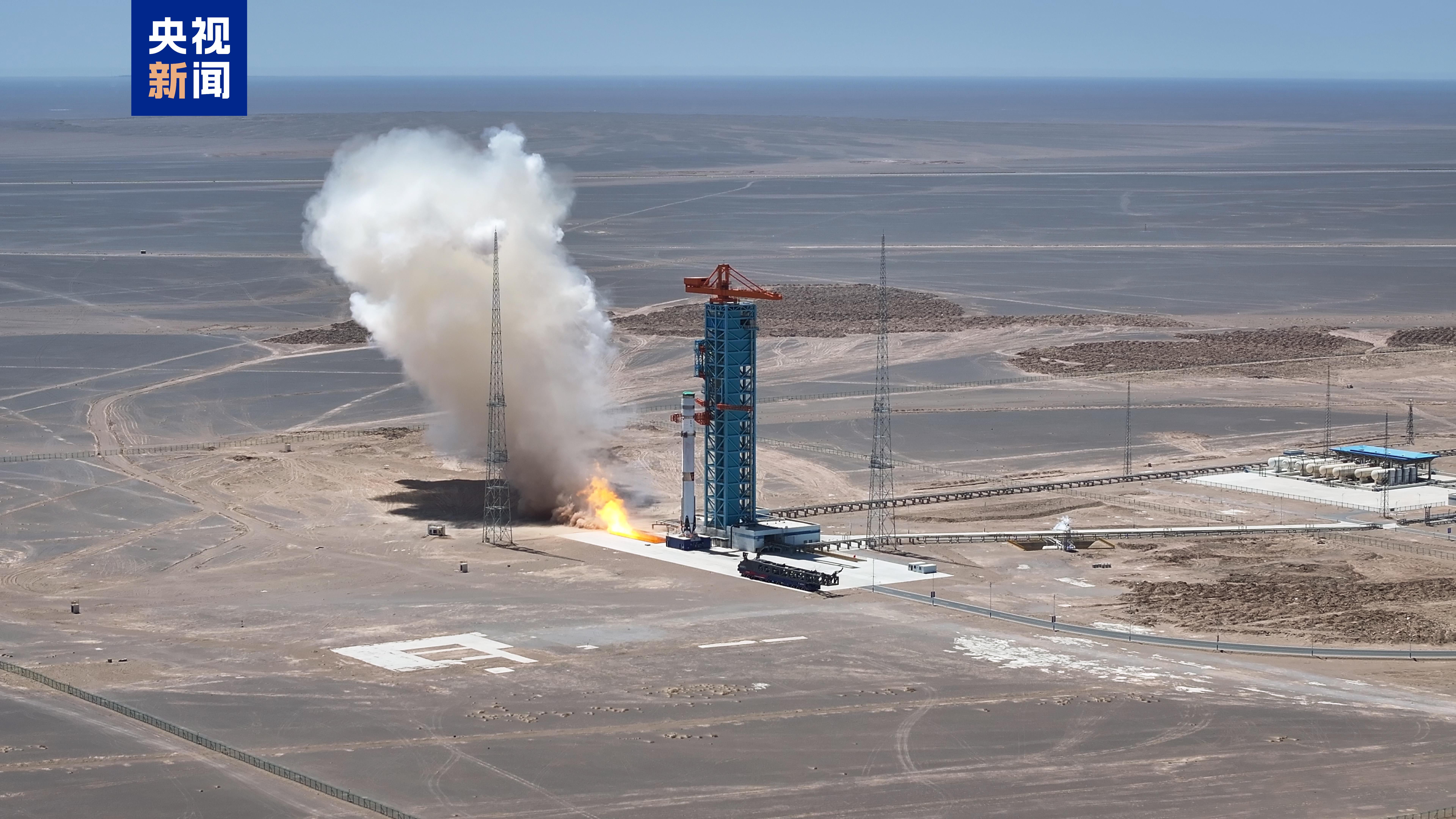 China's reusable Zhuque-3 Y-2 rocket completed a static fire test at the Dongfeng commercial space innovation pilot zone in northwest China, June 29, 2026. /CMG