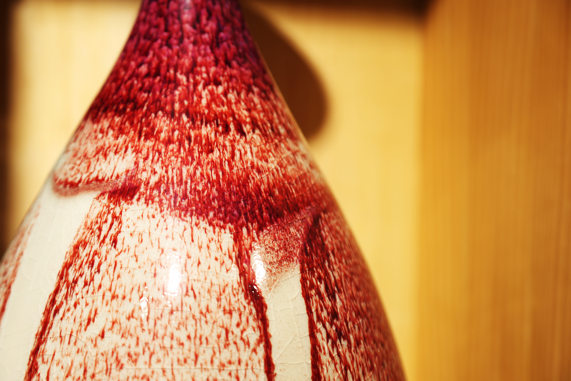 A Jun porcelain vase is seen on display at a shop at Shenhou Ancient Town in Yuzhou, Henan Province. /CGTN