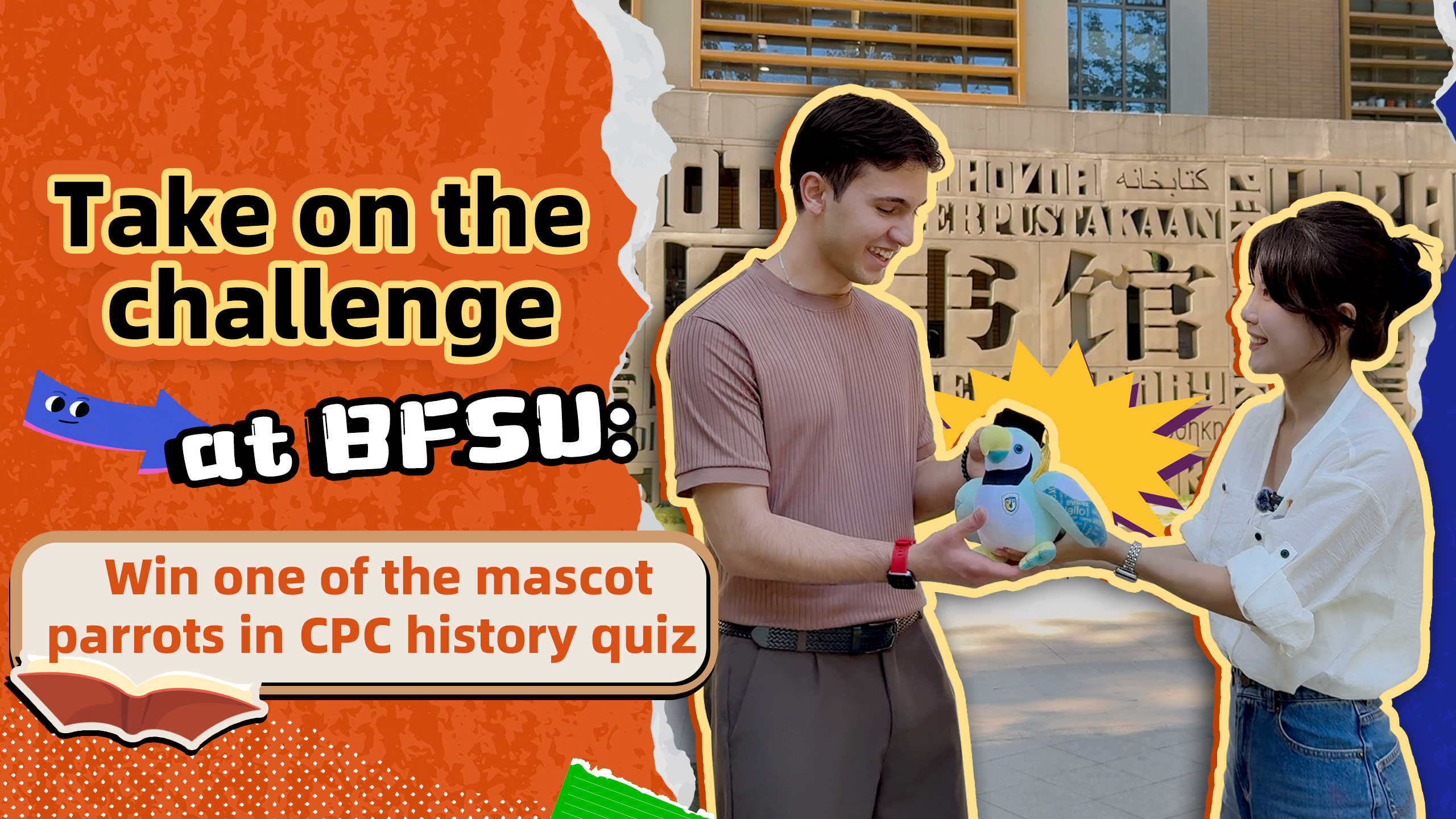 Take on the challenge at BFSU: Win a mascot parrot in CPC history quiz