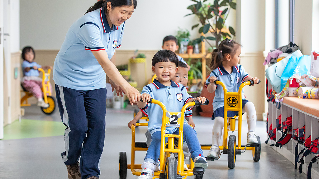 Children enjoy their time at a kindergarten in Nantong City, east China's Jiangsu Province, May 25, 2026. /VCG