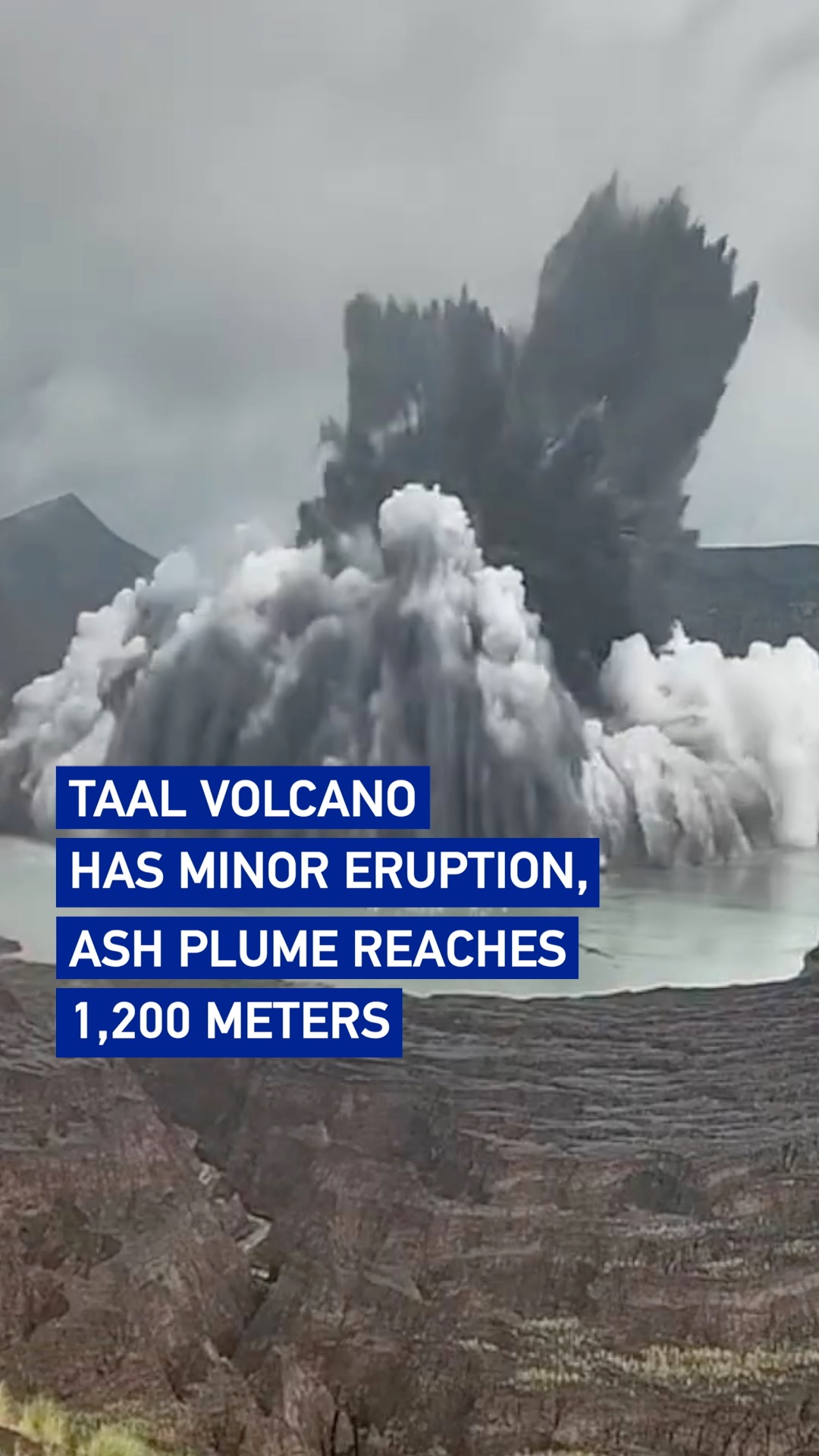 Taal Volcano has minor eruption, ash plume reaches 1,200 meters