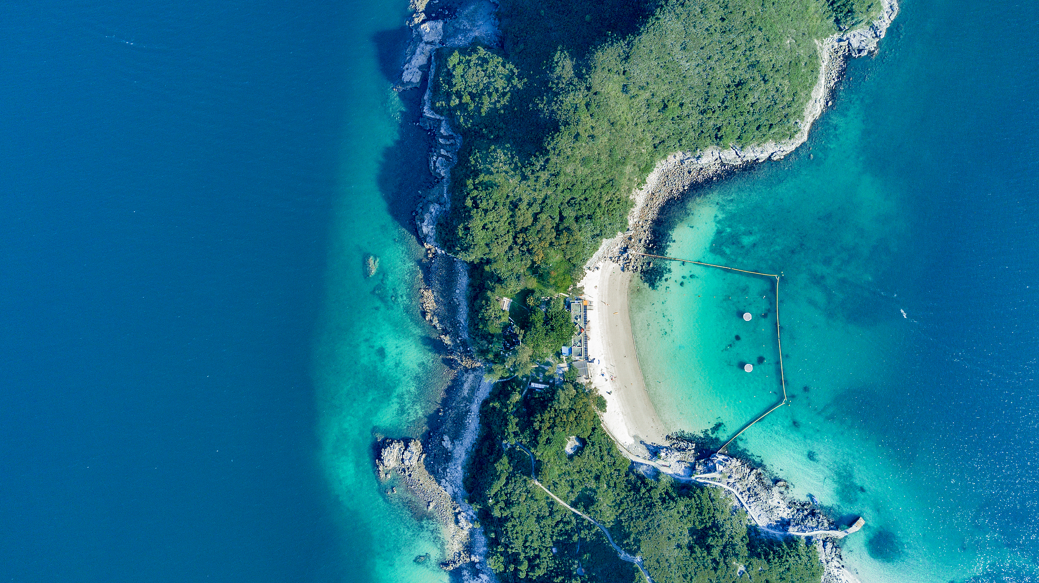 An aerial view of the Hap Mun Bay, Hong Kong SAR, China. /VCG