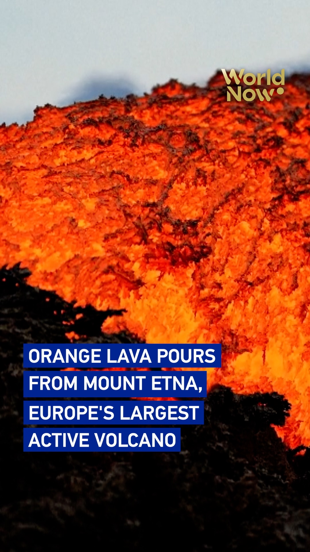Orange lava pours from Mount Etna, Europe's largest active volcano