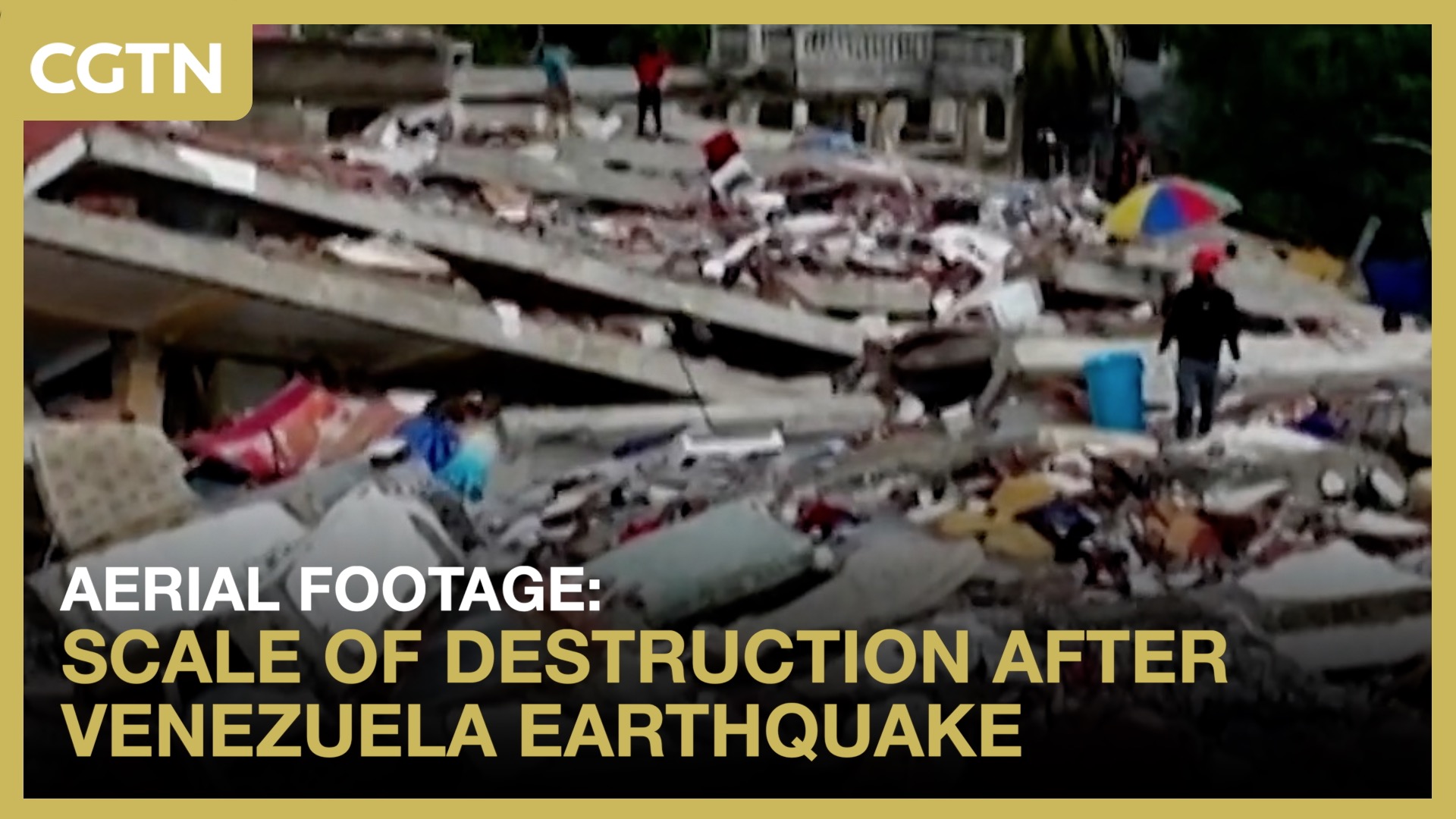 Aerial footage: Scale of destruction after Venezuela earthquake