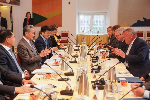 Chinese Foreign Minister Wang Yi, also a member of the Political Bureau of the Communist Party of China Central Committee, holds talks with Danish Foreign Minister Lars Lokke Rasmussen in Copenhagen, Denmark, July 2, 2026. /Chinese Foreign Ministry