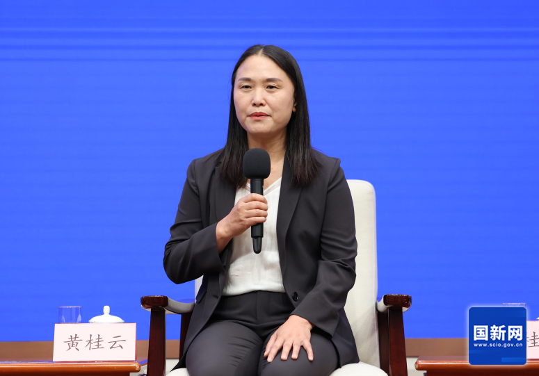 Huang Guiyun talks with journalists at the press conference, Beijing, China, July 3, 2026. /SCIO