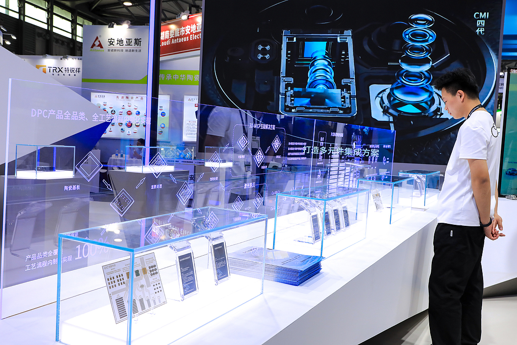 The Munich Shanghai Electronic Fair focused on the core areas of the entire semiconductor, sensor, connector, power supply and other industries chain, Shanghai, China, July 2, 2026. /VCG