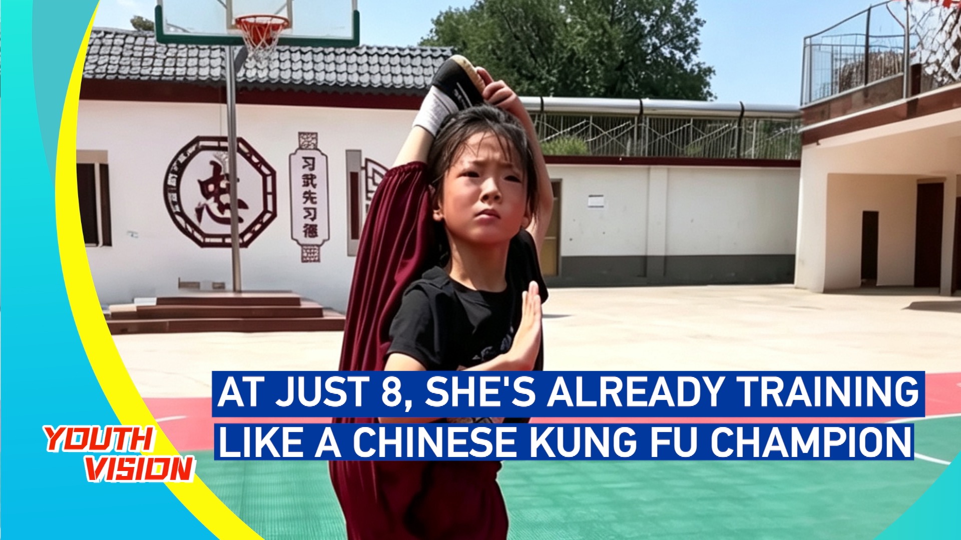 At just 8, she's already training like a kung fu champion