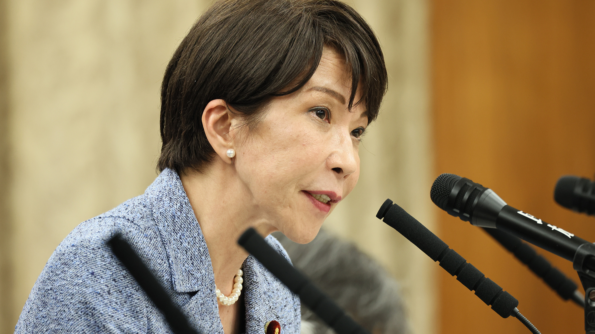 Japanese Prime Minister Sanae Takaichi delivers a speech at the House of Councilors in Tokyo, Japan, June 26, 2026. /CFP
