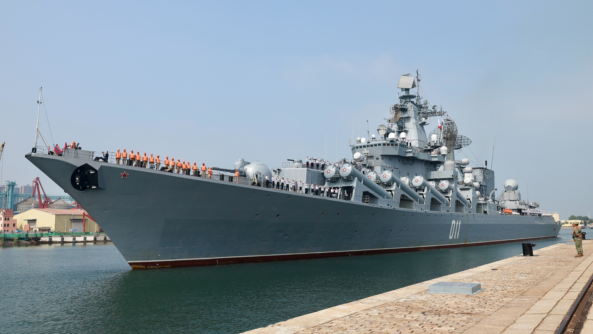 Russian naval vessels participating in the China-Russia 