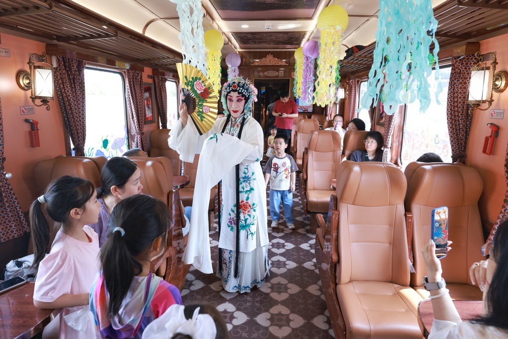 China's first immersive cultural tourism train, the Tianjin Fantasy Express, sees its routes expanded and upgraded on July 4, 2026. /VCG