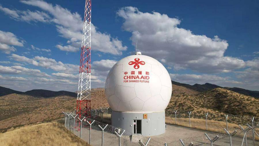 A China-aided satellite ground data receiving station at the Telecom Earth Station outside Windhoek, capital of Namibia, July 23, 2025. /Xinhua
