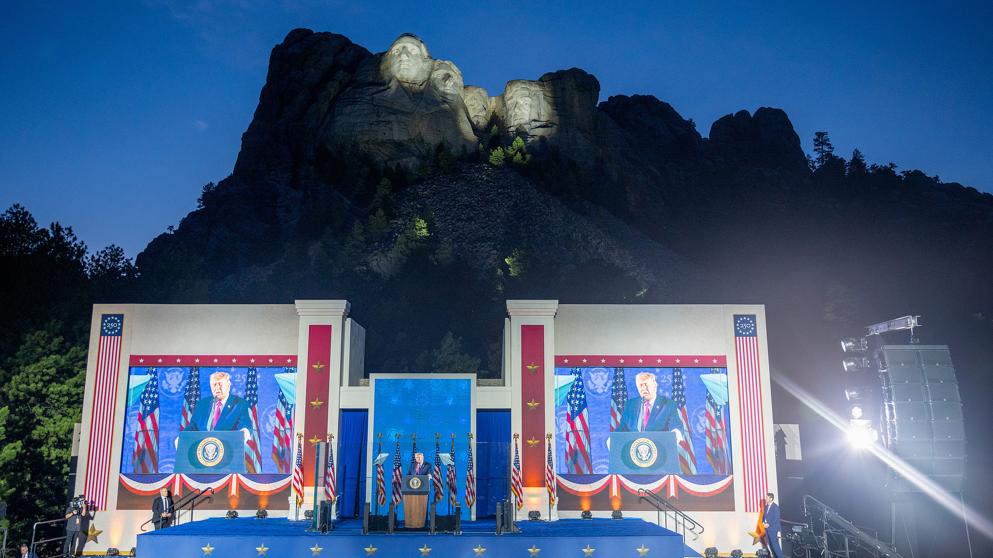 US President Donald Trump during an America 250 Independence Day celebration at Mount Rushmore National Memorial in Keystone, South Dakota, US, July 3, 2026. /CFP