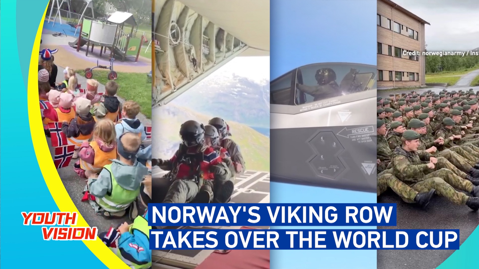From kids to soldiers: Norway's Viking Row takes over the World Cup