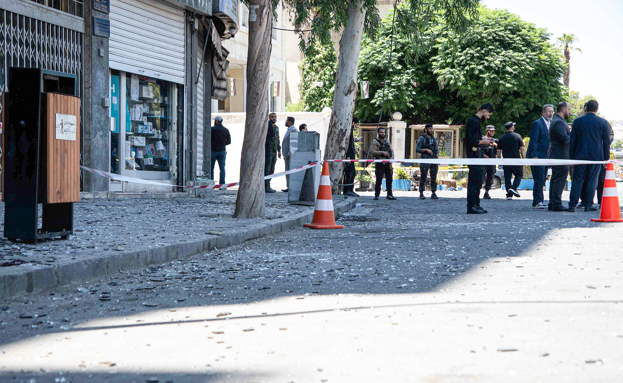 Security forces take strict security measures following two explosions that occurred near the Ministry of Tourism building in Damascus, Syria, July 7, 2026. /VCG