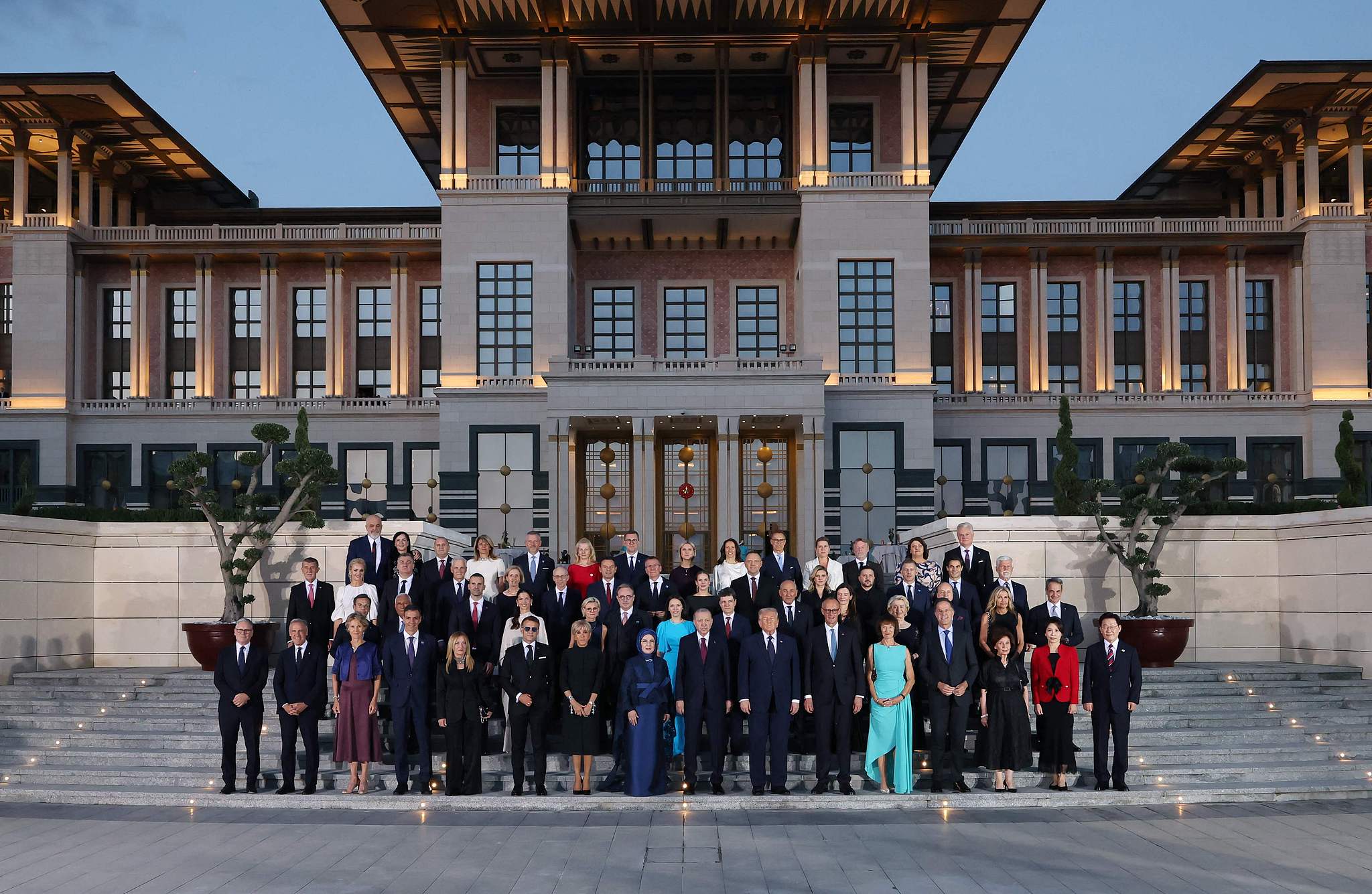 Heads of state and government pose for a group photo at a reception of the 2026 NATO Summit in Ankara, Türkiye, July 7, 2026. /CFP