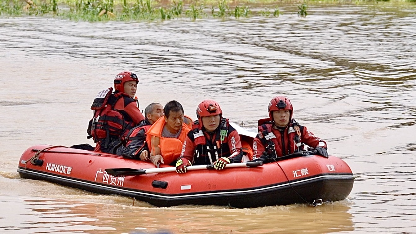 A photo of flood rescue operations in Hengzhou, Guangxi Zhuang Autonomous Region, China, July 7, 2026./CGTN