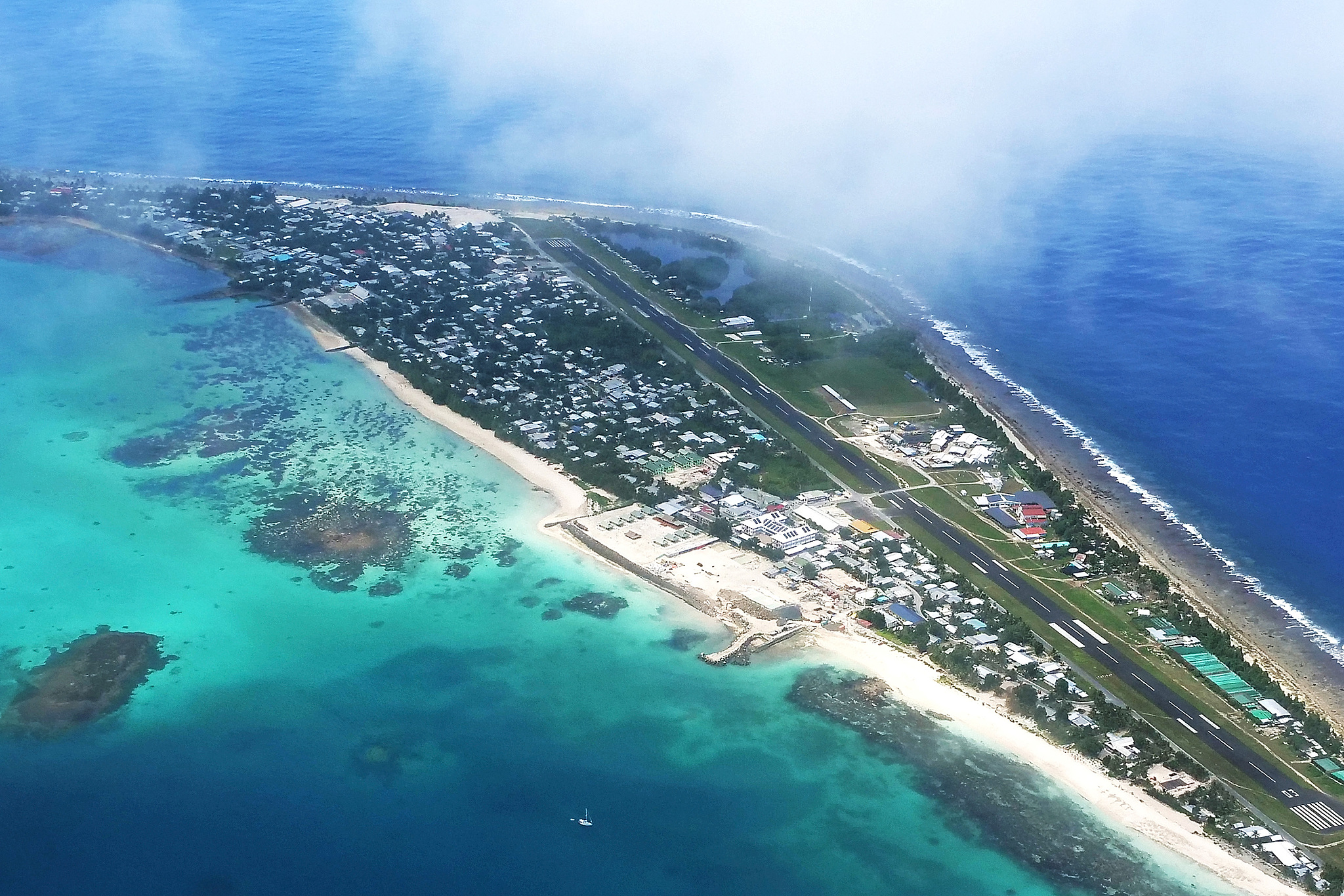 An aerial view of Funafuti, capital of Tuvalu, August 15, 2018. /CFP