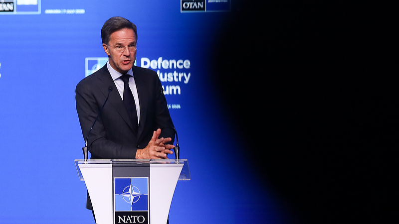 NATO Secretary General Mark Rutte delivers a keynote speech during the NATO Summit Defense Industry Forum at the ATO Congresium in Ankara, Türkiye, July 7, 2026. /VCG