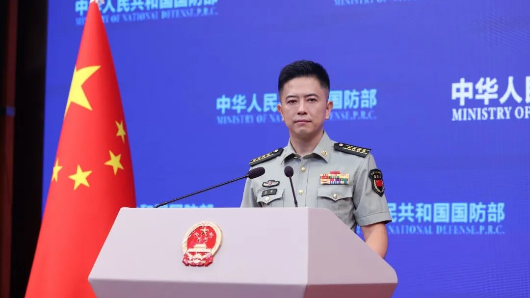 Chen Xi, a spokesperson for China's Ministry of National Defense, speaks at a press briefing in Beijing, China, July 9, 2026. /China's Ministry of National Defense