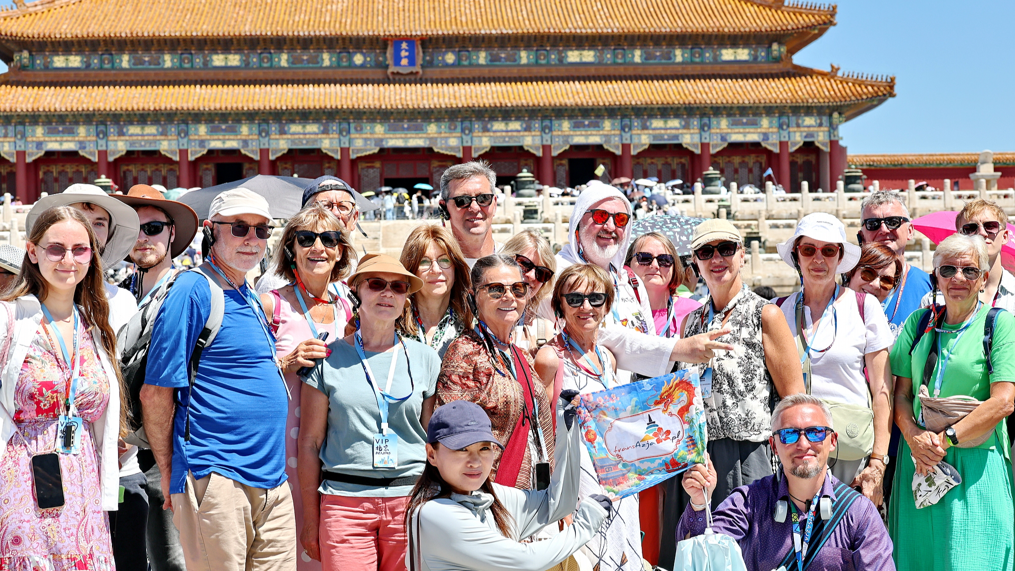 Foreign tourists visit the Palace Museum in Beijing, China, June 21, 2026. /VCG