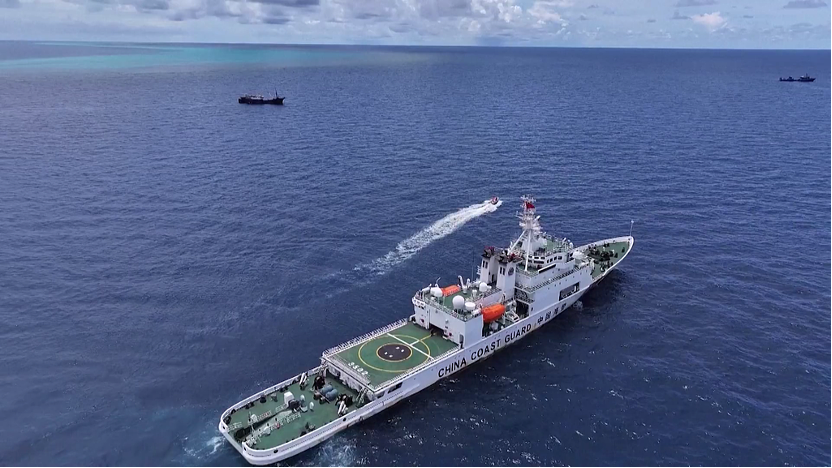 The China Coast Guard (CCG) patrols the territorial waters off Huangyan Dao and its surrounding areas, June 30, 2025. /CFP
