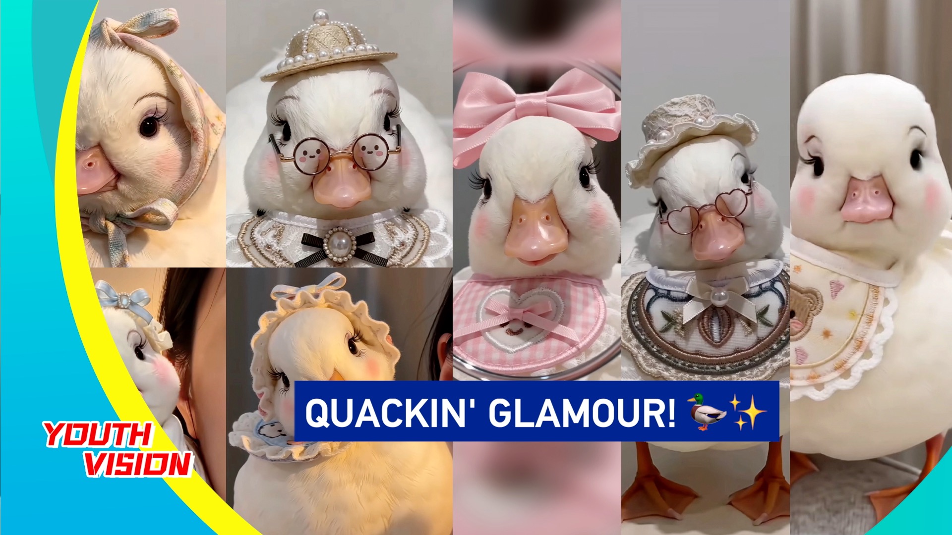 Quackin' glamour! This adorable call duck gets a high-fashion makeover